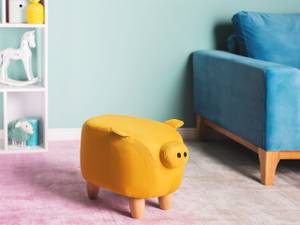 Pouf animal PIGGY Chêne clair - Jaune