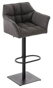 Tabouret de bar Damaso Lot de 2 Gris minéral - Noir