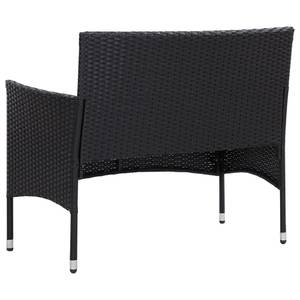 Garten-Lounge-Set (4-teilig) 3002315 Schwarz - Metall - Polyrattan - 40 x 36 x 60 cm