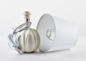 Tischlampe LETI Weiß - Keramik - 12 x 18 x 12 cm