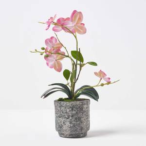 Künstliche pinke Phalaenopsis-Orchidee Pink - Kunststoff - 17 x 40 x 40 cm
