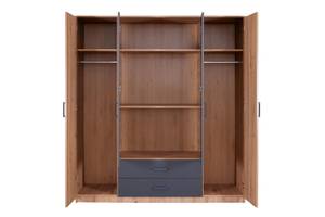 l' armoire Liora Gris - Bois massif - 180 x 199 x 58 cm