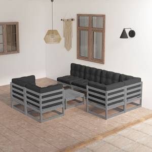 Salon de jardin (lot de 8) 3009802-2 Anthracite - Gris