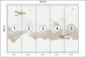 Papier Peint Pour Enfants AVIONS Nuages 450 x 300 x 300 cm