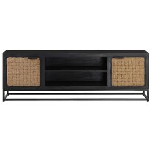 TV-Schrank D966 Schwarz - Massivholz - 30 x 40 x 120 cm