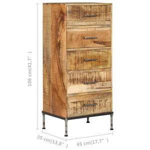 Kommode 247806 Braun - Massivholz - Holzart/Dekor - 45 x 106 x 35 cm