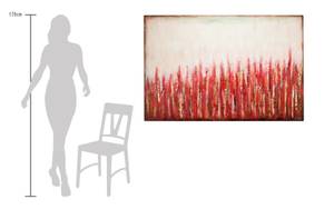 Acrylbild handgemalt Wärmendes Knistern Beige - Rot - Massivholz - Textil - 150 x 100 x 4 cm