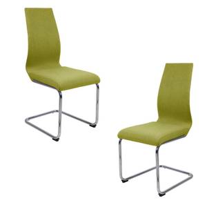 Lot 2 chaises originales Vert anis Vert - Textile - 44 x 100 x 55 cm