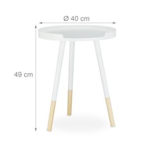 Table d’appoint console guéridon Marron - Blanc - Bois manufacturé - 40 x 49 x 40 cm
