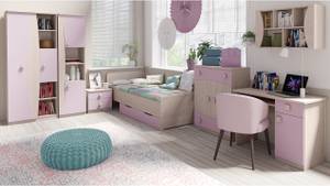 Kinderzimmer-Set Caili (7-teilig) Pink - Holzwerkstoff - 145 x 193 x 205 cm