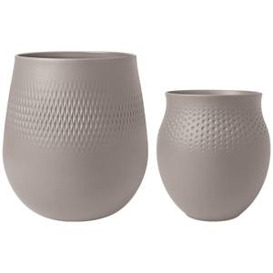 Vasen Manufacture Collier 2er Set Grau - Porzellan - 1 x 1 x 1 cm