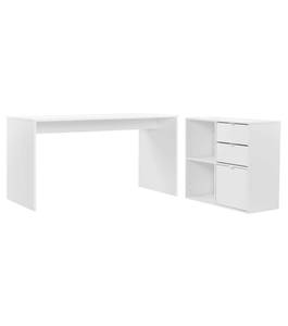 Schreibtisch mit Regal Der Produktive Weiß - 145 x 65 cm