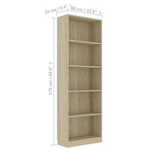 Bücherregal 3016500-1 Eiche Sonoma Dekor - 60 x 175 cm