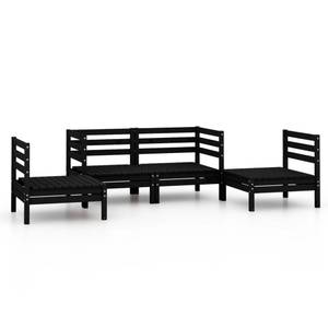 Garten-Lounge-Set Schwarz - Massivholz - Holzart/Dekor - 64 x 63 x 64 cm