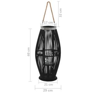 Kerzenlaterne ALPERA Kerzenhalter Schwarz - Bambus - 29 x 60 x 29 cm