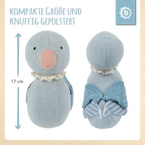 Kuscheltier Ente Blau - Textil - 8 x 17 x 20 cm