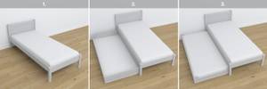 Einzelbett N02 mit Schublade Grau - 80 x 190 cm