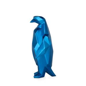 Harz-Skulptur Facettiertes Pinguin Blau - 15 x 35 x 15 cm