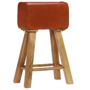 Tabouret de bar 246685 (lot de 2) Marron - Bois massif - Bois/Imitation - 31 x 76 x 48 cm