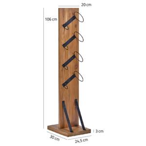 Porte bouteille avec 4 supports - VINO Marron - En partie en bois massif - 25 x 106 x 30 cm