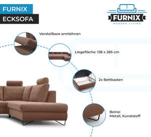 Ecksofa LOFFI III Braun