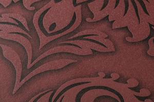 Rote Barocktapete mit Ornamenten Schwarz - Rot - Silber - Kunststoff - Textil - 53 x 1005 x 1 cm