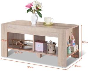 Couchtisch mit Stauraum Braun - Holzwerkstoff - 39 x 42 x 90 cm