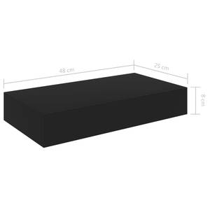 Wandregal 3002257 Schwarz - Holzwerkstoff - 48 x 8 x 25 cm