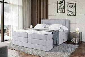 Boxspringbett IDRIKO KING Grau - Breite: 200 cm