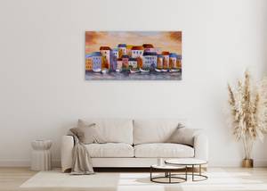 Acrylbild handgemalt Visit Cinque Terre Massivholz - Textil - 120 x 60 x 4 cm