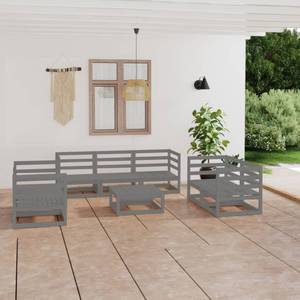 Salon de jardin Gris - Bois massif - Bois/Imitation - 70 x 30 x 70 cm