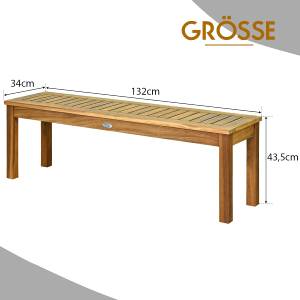 Gartenbank Massivholz 3-Sitzer Braun - Massivholz - Holzart/Dekor - 34 x 44 x 132 cm