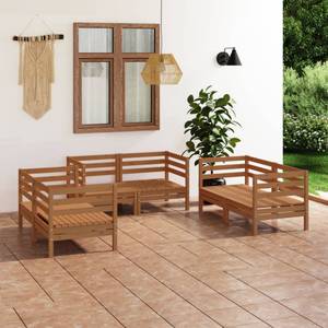 Salon de jardin Marron - Bois massif - Bois/Imitation - 64 x 63 x 64 cm