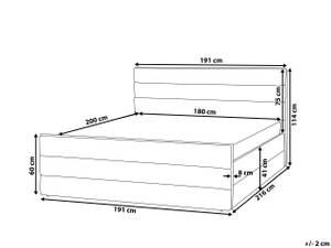 Doppelbett VALBONNE Grau - Hellgrau - 191 x 216 cm