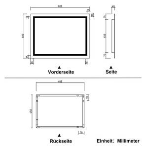 AICA LED Badspiegel Wandschalter J26 80 x 60 cm