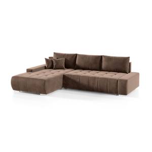 Ecksofa Eckcouch Bonari L Form Couch Dunkelbraun - Ecke davorstehend links