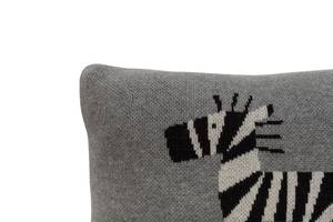 Coussin en coton lavable, ZEBRA Gris - Fibres naturelles - 30 x 25 x 25 cm