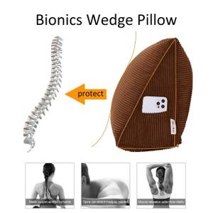 Großes ergonomisches Keilkissen Kord Dunkelbraun - 45 x 35 cm