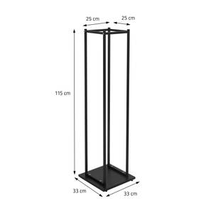 Kaminholzregal aus Stahl Schwarz - Metall - 33 x 115 x 33 cm