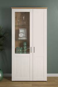 Vitrine Shade Blanc - En partie en bois massif - 95 x 194 x 38 cm