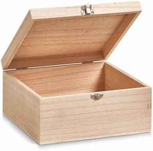 Aufbewahrungsbox aus Holz Beige - Massivholz - 23 x 11 x 23 cm