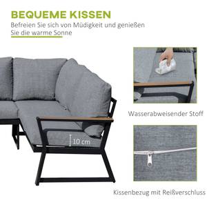 Garten Sessel Set 84B-667 Grau - Metall - 72 x 74 x 205 cm