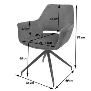 6er-Set Esszimmerstuhl M53 Blau - Grau