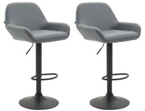 Tabouret de bar Braga Lot de 2 Gris - Noir