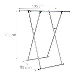 Portant à vêtements extensible en métal Argenté - Métal - Matière plastique - 135 x 139 x 95 cm