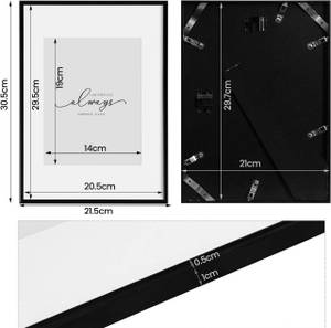 Bilderrahmen Kellan (2er Set) Schwarz - 21 x 30 cm - Anzahl Teile im Set: 2