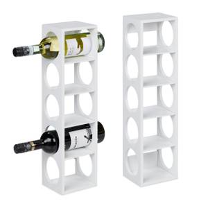 Étagère à vin en bambou lot de 2 blanc Blanc - Bambou - 14 x 53 x 12 cm