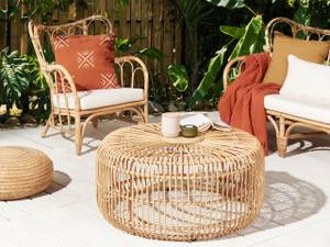 Couchtisch RANDAZZO Beige - Blau - Rattan - 85 x 40 x 85 cm