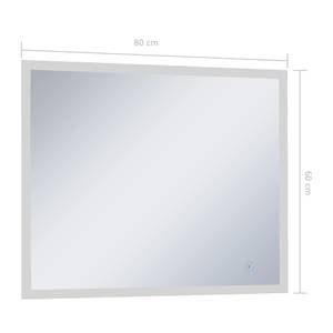 Badezimmerspiegel mit LED&Touch-Sensor Silber - Glas - 80 x 60 x 1 cm