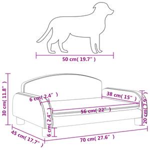 Hundebett 3032831 Grau - 70 x 45 cm